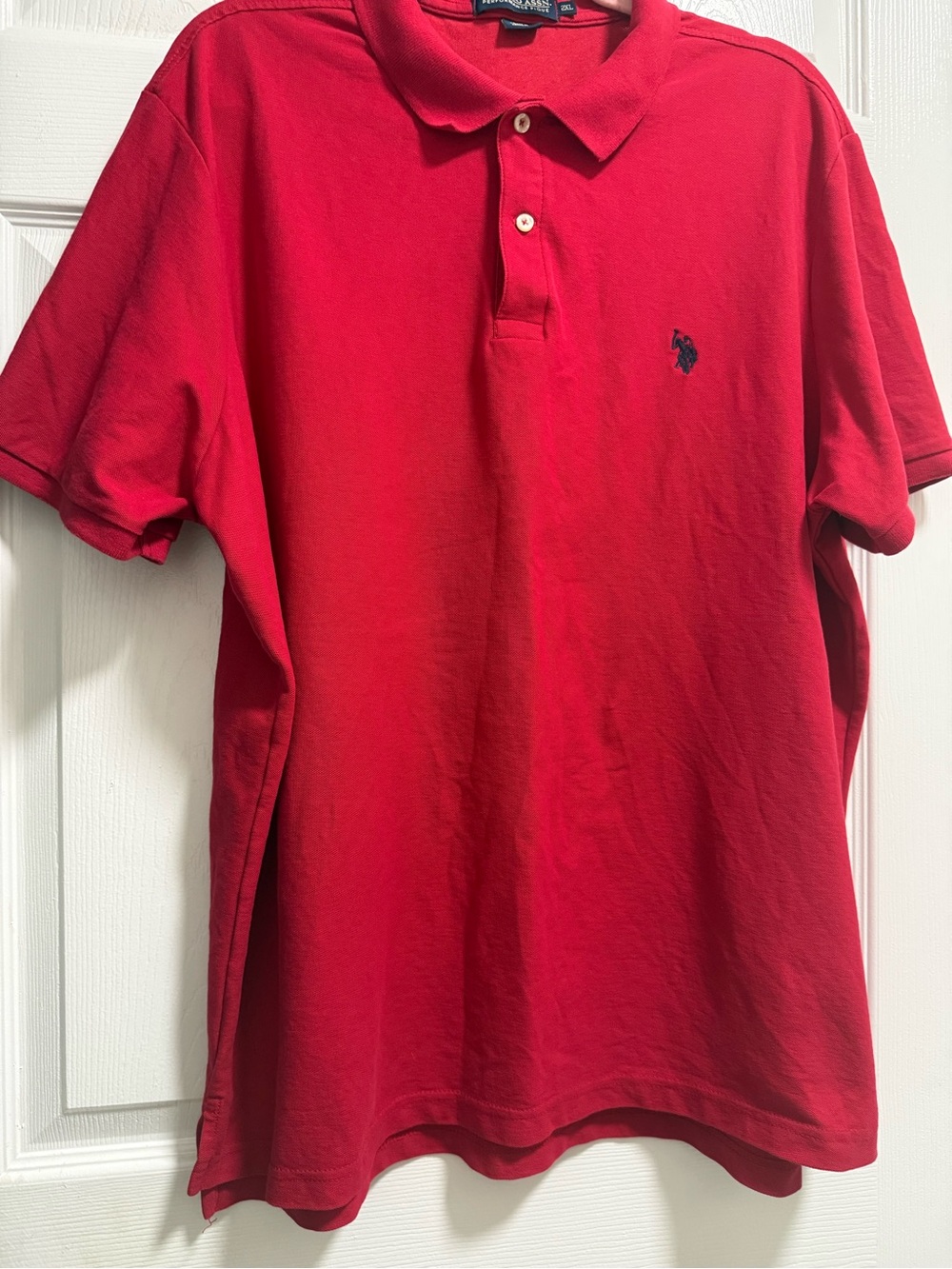 US Polo Assn Polo Shirt Mens 2XL Red Performance Pique Short Sleeve Golf Casual
